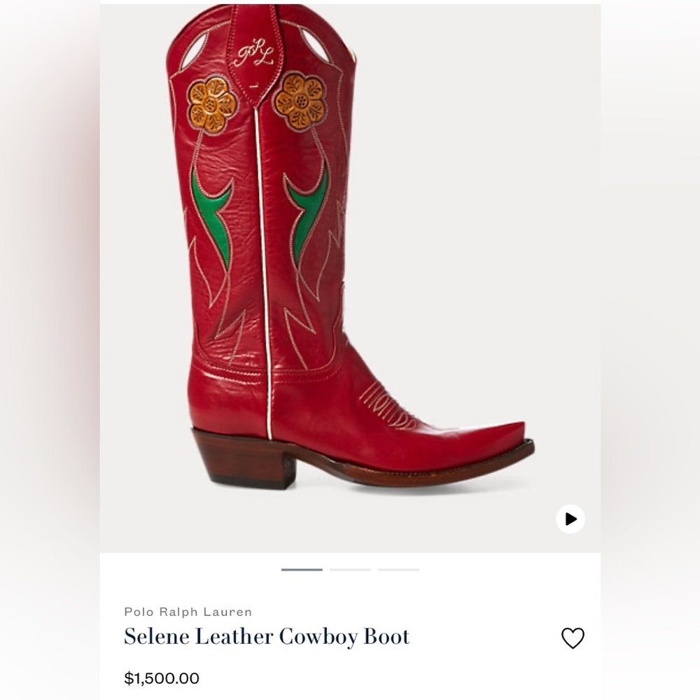 RALPH LAUREN SELENE RED LEATHER COWBOY BOOTS! In amazing condition!